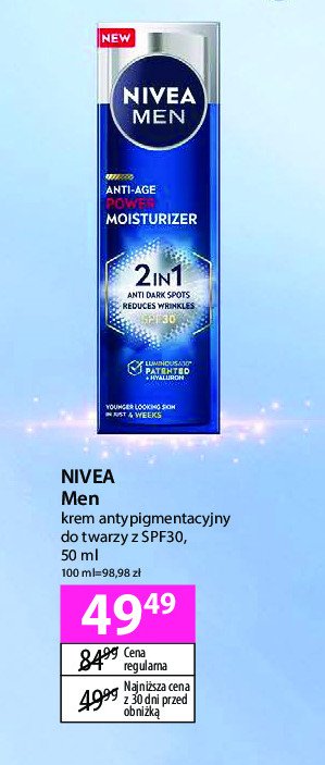 Krem antypigmentacyjny Nivea men promocja w Hebe