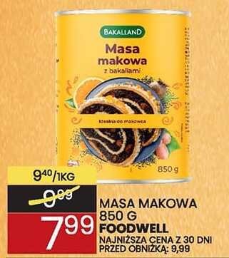 Masa makowa z bakaliami Bakalland 850g promocja w Wafelek