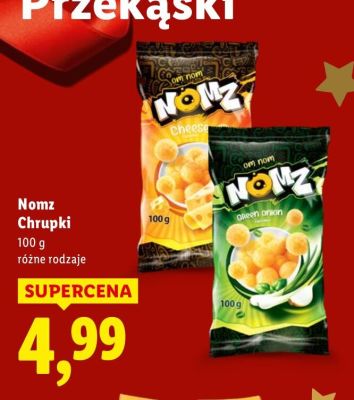 Chipsy Nomz Chrupki różne rodzaje promocja w Lidl