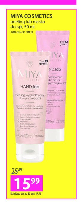 Maska do rąk z kompleksem olejków 40% Miya hand.lab Miya cosmetics promocja