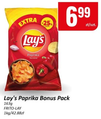 Chipsy Lay's Paprika Bonus Pack 163g promocja w Chorten