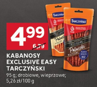 Kabanosy Exclusive Easy wieprzowe Tarczyński promocja w Stokrotka