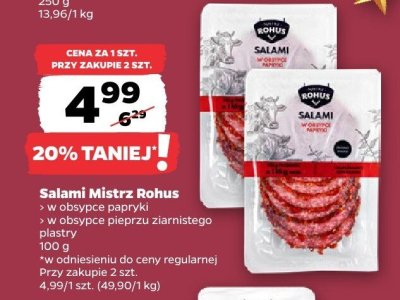 Salami Mistrz Rohus w obsypce pieprzu ziarnistego promocja w Netto