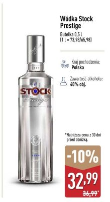 Wódka Prestige Stock promocja w Aldi