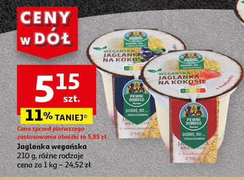 Jaglanka na kokosie z czarną porzeczką Auchan pewni dobrego promocja