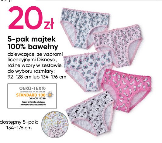 Majtki dziewcz臋ce 134-176 cm disney promocja