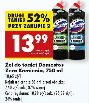 Żel do wc blue Domestos zero kamienia promocja
