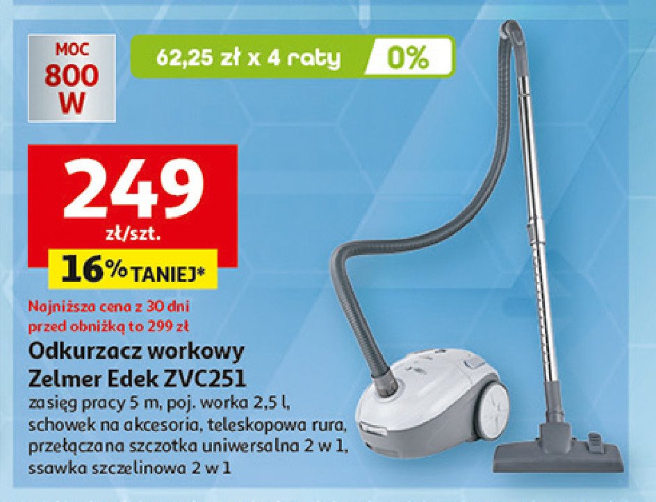 Odkurzacz edek zvc251 Zelmer promocja w Auchan