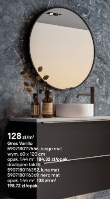 Płytki Gres Varillo beige mat/luna mat/nero mat 60x120cm promocja w Castorama