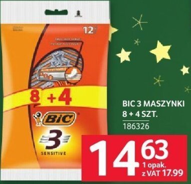 Maszynki jednorazowe Bic 3 8+4 szt. promocja w Selgros