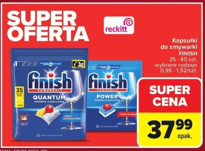 Kapsułki do zmywarki Finish Quantum promocja w Carrefour Market
