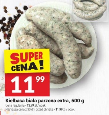 Kiełbasa biała parzona extra, 500 g promocja w Twój Market
