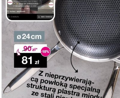 Patelnia ze stali nierdzewnej ø 24 cm promocja w Woolworth