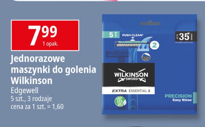 Maszynka do golenia WILKINSON EXTRA ESSENTIAL 2 promocja w Leclerc