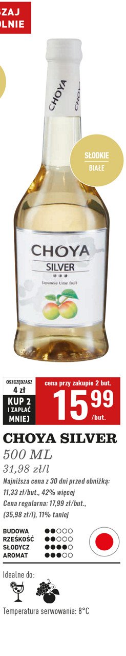 Wino Choya silver promocja