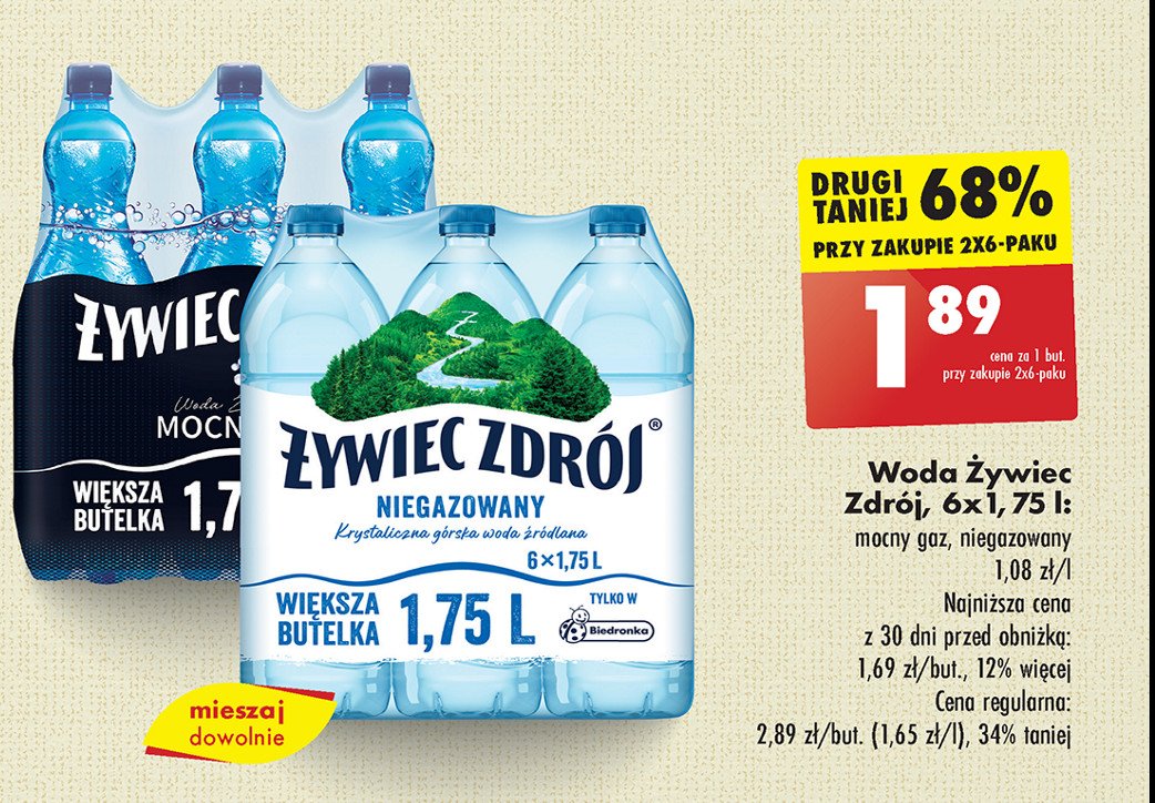 Woda niegazowana Żywiec Zdrój promocja w Biedronka
