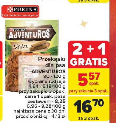 Sticks o smaku dzika Purina adventuros promocja w Carrefour Market