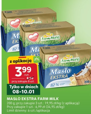 Masło ekstra Farm Milk promocja w Stokrotka