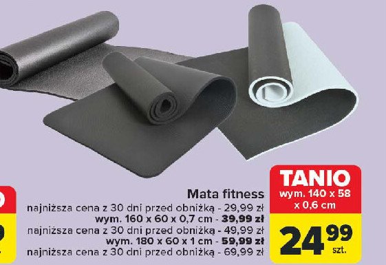 Mata fitness 180 x 60 x 1 cm promocja w Carrefour Market