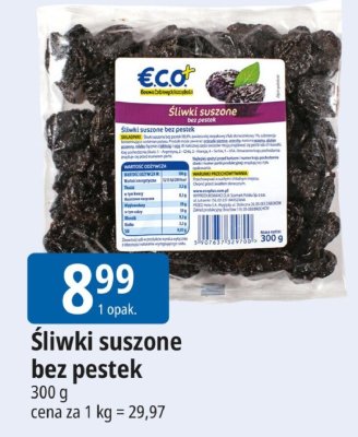 Śliwki suszone bez pestek Eco+ promocja w Leclerc