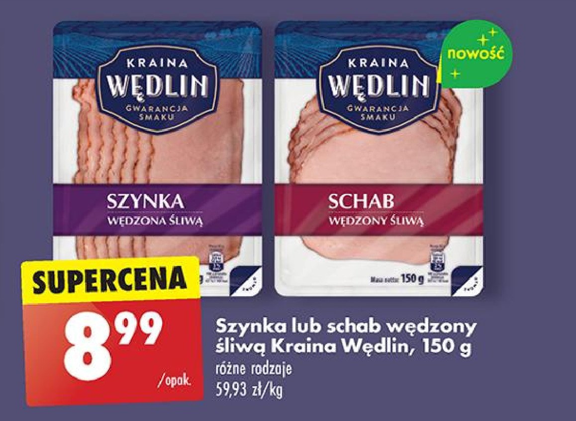 Schab wędzony śliwką Kraina wędlin promocja w Biedronka