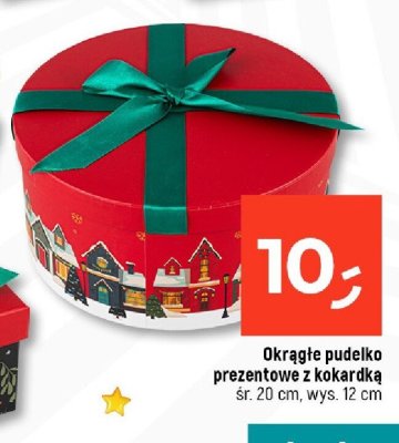 Okrągłe pudełko prezentowe z kokardką śr. 20 cm, wys. 12 cm promocja w Dealz