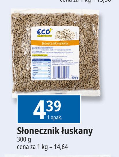 Słonecznik łuskany Eco+ promocja