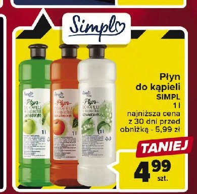 Płyn do kąpieli konwaliowy Simpl promocja