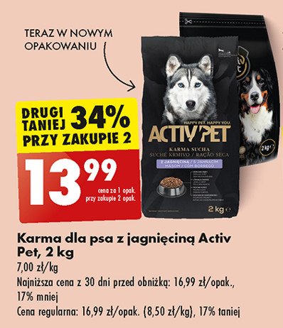 Karma dla psa z z kurczakiem Activ pet promocja