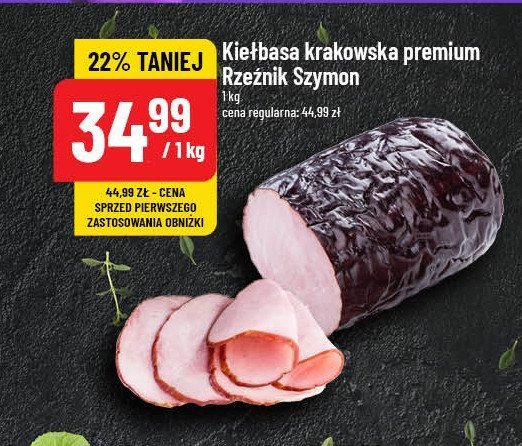 Kiełbasa krakowska premium Rzeźnik szymon poleca promocja