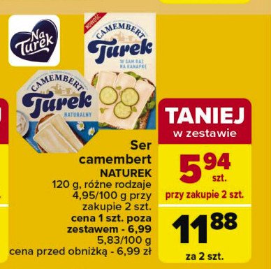 Ser camembert na kanapkę TUREK Turek 123 promocja