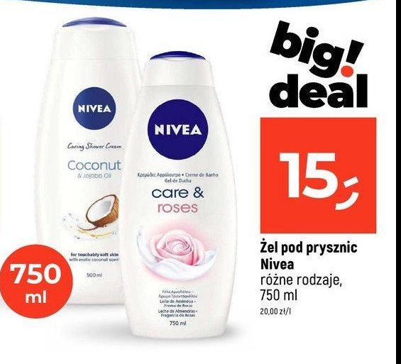 Żel pod prysznic coconut & jojoba Nivea promocja