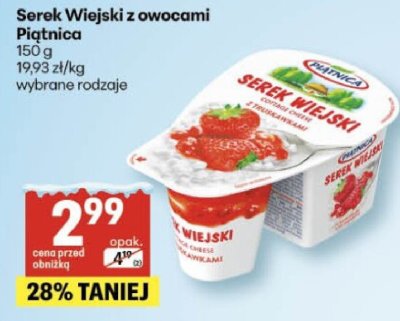 Serek Wiejski z owocami Piątnica promocja w Delikatesy Centrum