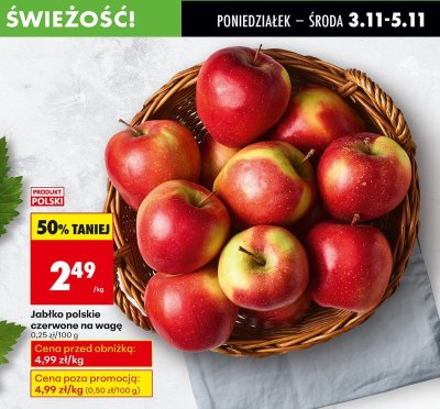 Jabłko polskie czerwone na wagę promocja w Biedronka