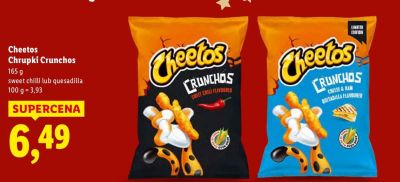 Chrupki Cheetos Chrupki Crunchos sweet chilli lub quesadilla promocja w Lidl