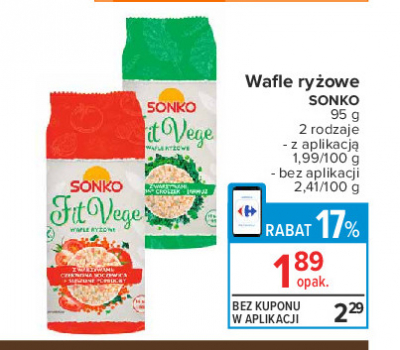 Wafle ryżowe z warzywami: zielony groszek + jarmuż Sonko fit vege promocja