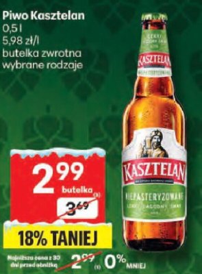 Piwo Kasztelan promocja w Delikatesy Centrum