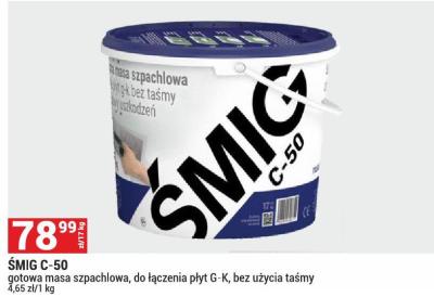 Masa szpachlowa ŚMIG C-50 gotowa masa szpachlowa, do łączenia płyt G-K, bez użycia taśmy promocja w Merkury Market