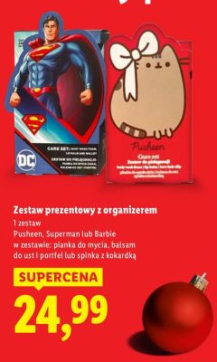 Zestaw prezentowy z organizerem Pusheen / Superman / Barbie promocja w Lidl