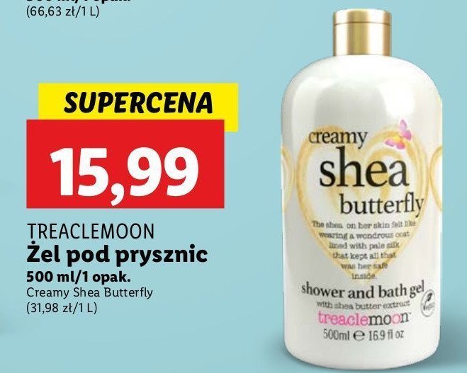 Żel pod prysznic creamy shea butterfly TREACLEMOON promocja