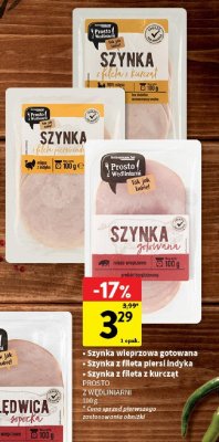 Szynka z fileta z kurczat PROSTO Z WĘDLINIARNI promocja w Intermarche