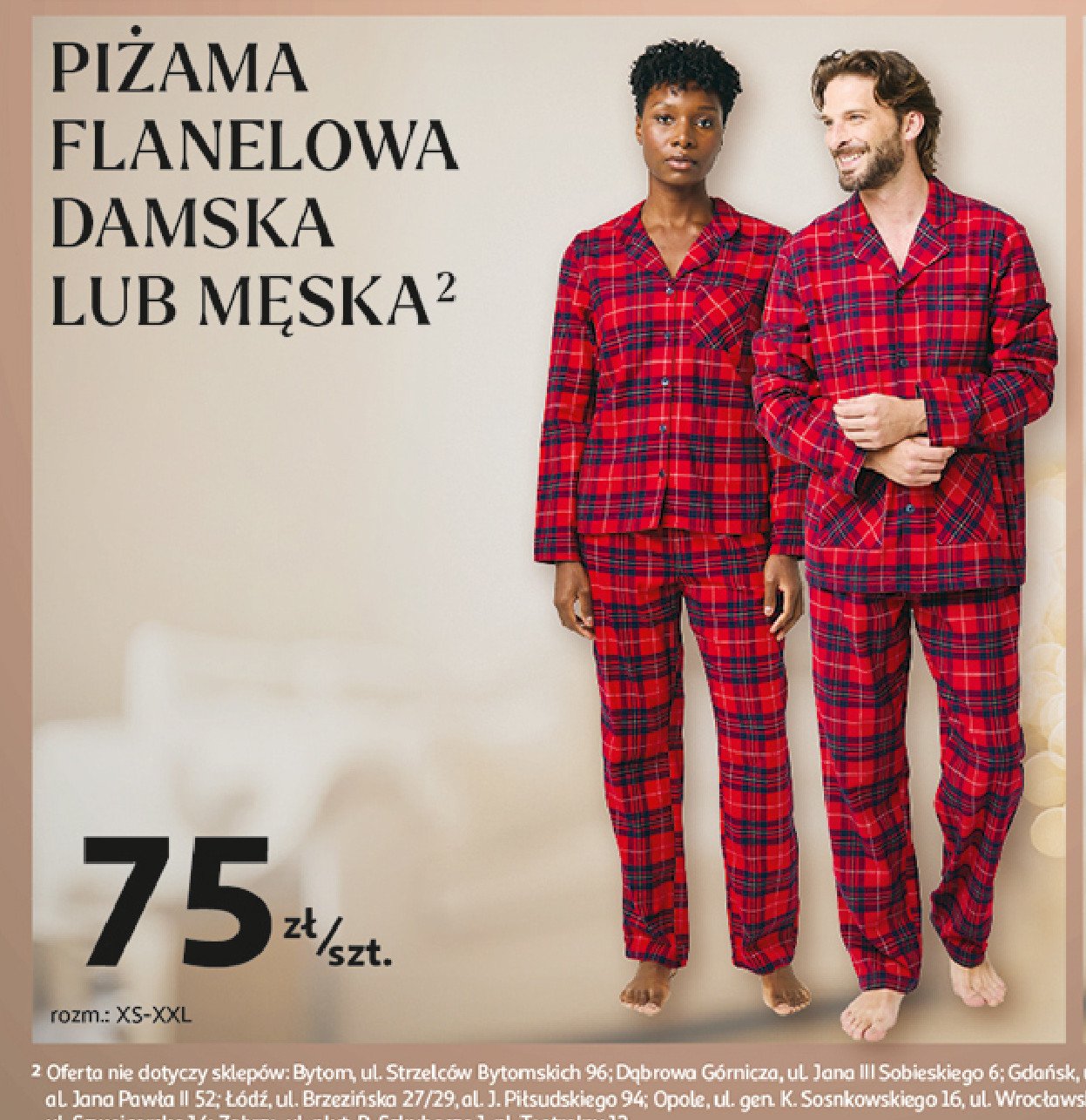 Piżama flanelowa męska promocja