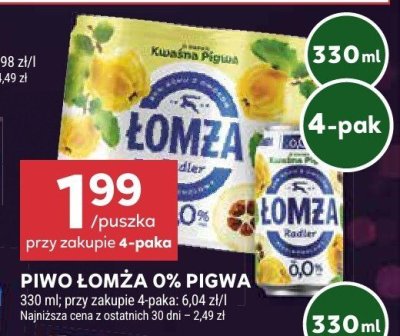 Piwo Łomża 0% Pigwa 4-pak promocja w Stokrotka