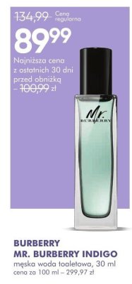 Woda toaletowa męska Burberry Mr. Burberry Indigo promocja w Super-Pharm