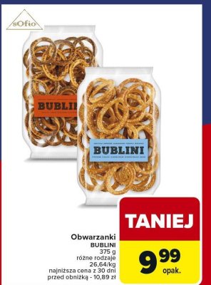 Obwarzanki Bublini różne rodzaje promocja w Carrefour