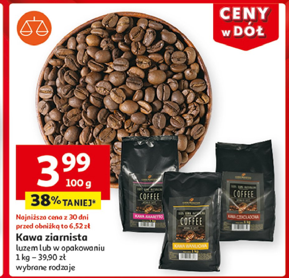 Kawa amaretto ziarnista palona promocja w Auchan