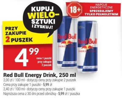 Red Bull Energy Drink 250ml promocja w Twój Market