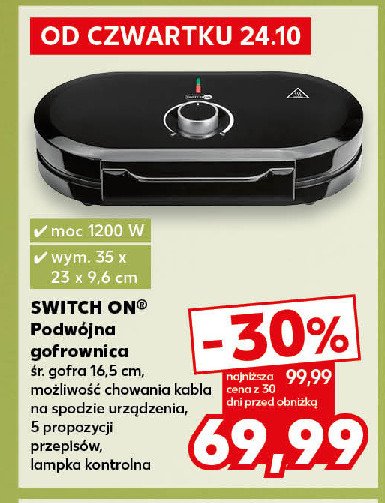 Gofrownica 1200w Switch on promocja