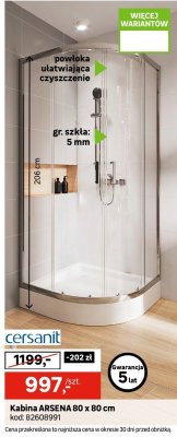 Kabina ARSENA 80 x 80 cm  promocja w Leroy Merlin