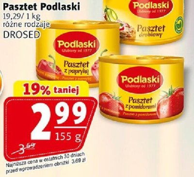 Pasztet Podlaski różne rodzaje promocja w Prim Market